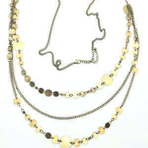 Bronze 3 layer necklace, 39 inches